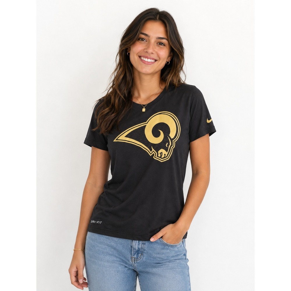 Nike Dri-Fit Los Angeles Rams NFL tee Women's Size Small Gray Short Sleeve